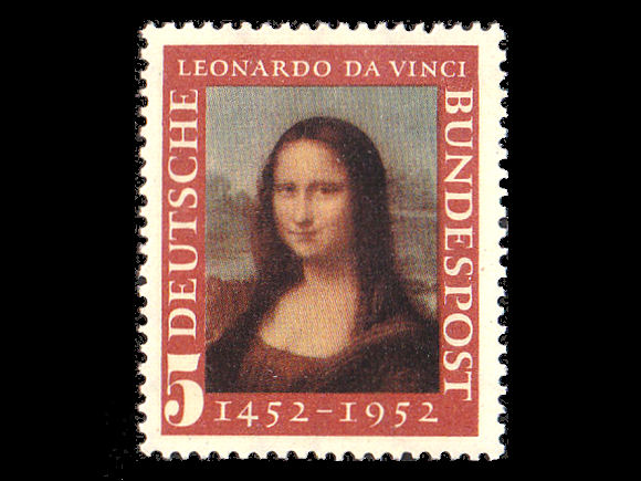 モナリザ、レオナルド・ダビンチ、絵画（ドイツ 1952年）の外国切手1種