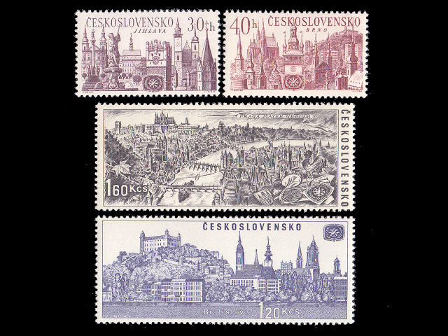 建物・風景（チェコスロバキア 1967年）の外国切手4種（未使用）