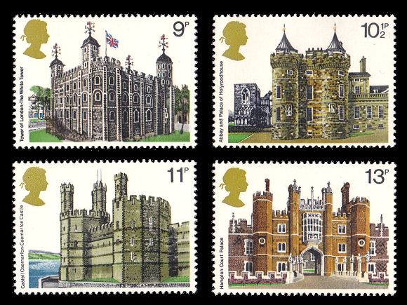 城・建物（イギリス 1978年）の外国切手4種（未使用）