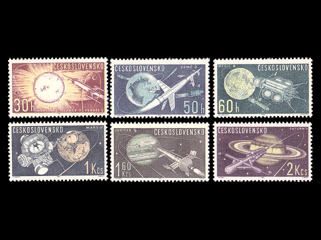 宇宙探査（チェコスロバキア 1963年）の外国切手6種（未使用）