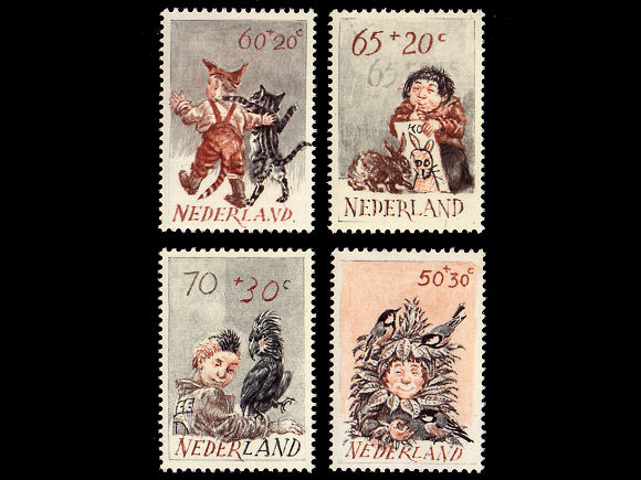 外国切手 オランダ 未使用 1926-7年 飛び目打タイプＡ 5ｃ～40ｃ 10種 