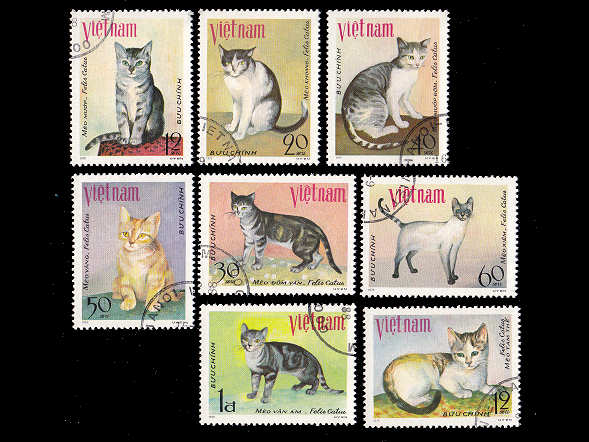 外国切手（猫）、可愛い古切手、ヴィンテージ切手の販売