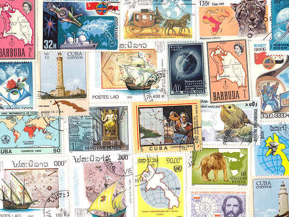 地図の外国切手 [10枚入り]