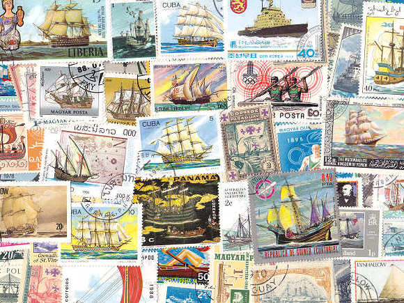 船・帆船の外国切手 [10枚入り]