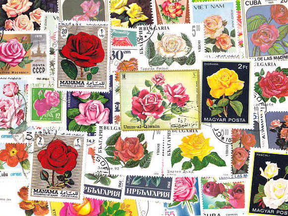 薔薇（バラ）の外国切手 [10枚入り]