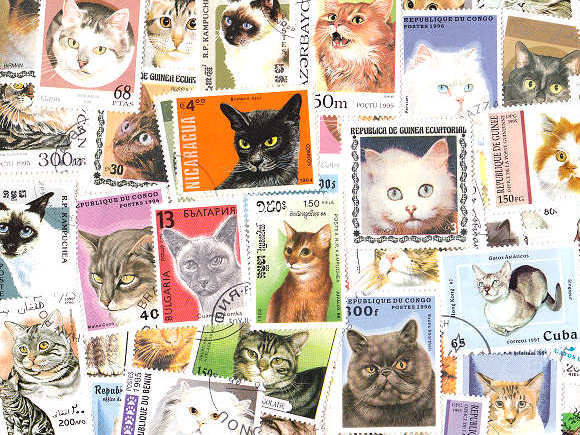 外国切手（猫）、可愛い古切手、ヴィンテージ切手の販売