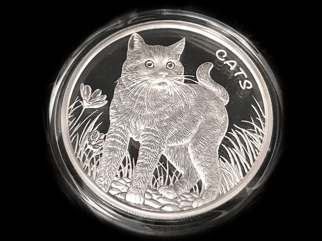 庭猫（フィジー 2021年）1オンス キャット銀貨（新品未使用）
